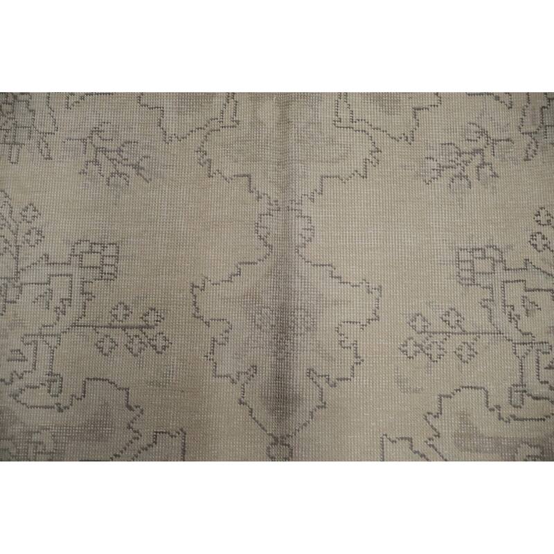Hand Knotted Oriental 100% Wool Carpet Traditional Medallion Beige & Ivories Tabriz Area Rug - 9' 4'' X 6' 8''
