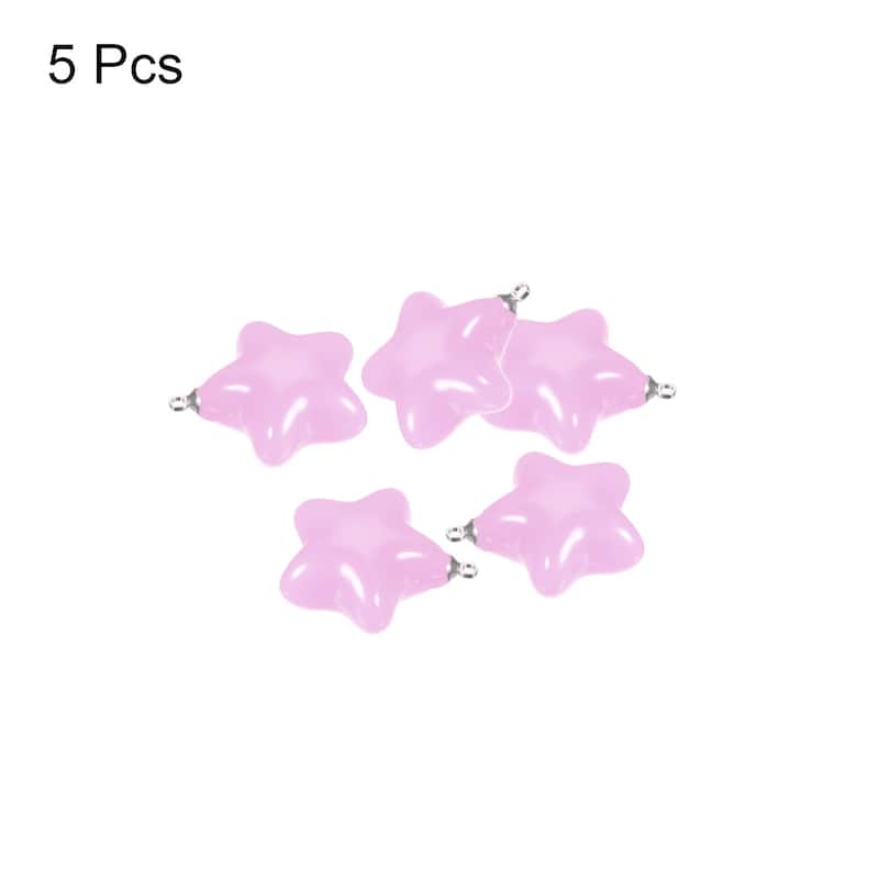 Acrylic Beads 5Pcs Star Shape Decoration Hanging Pendants for Craft