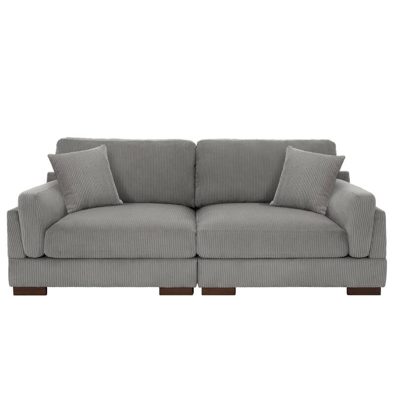 90" Corduroy Modular Sofa Reclining Sectional