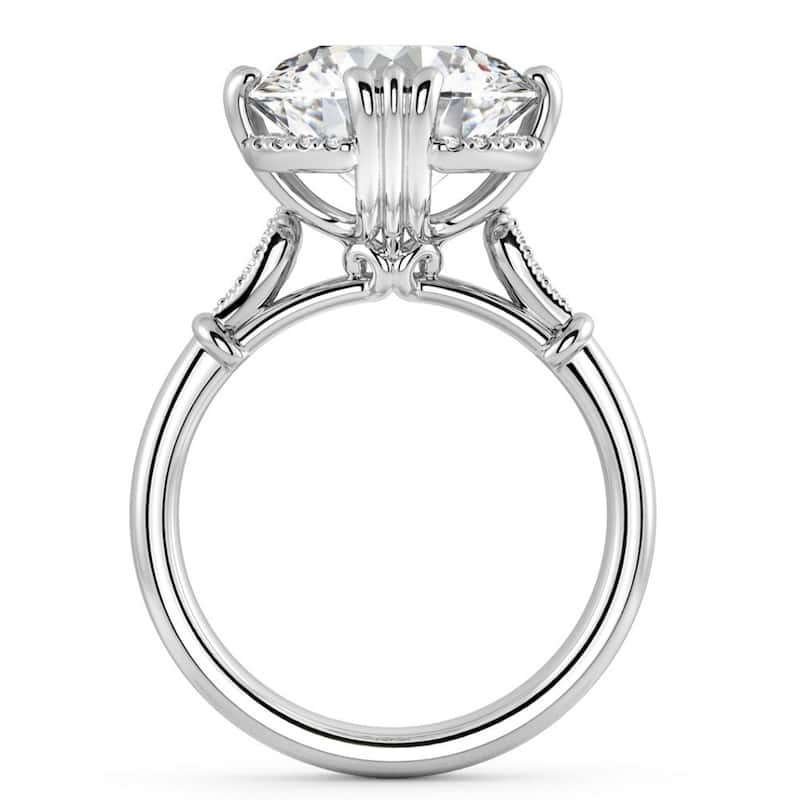 Certifed 5 1/2Ct Round Diamond Engagement Ring Gold Lab Grown