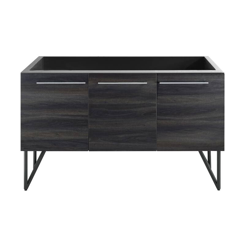 Swiss Madison SM-BV226-C Annecy 60" Double Free Standing Vanity - Black Walnut - Anthracite Finish
