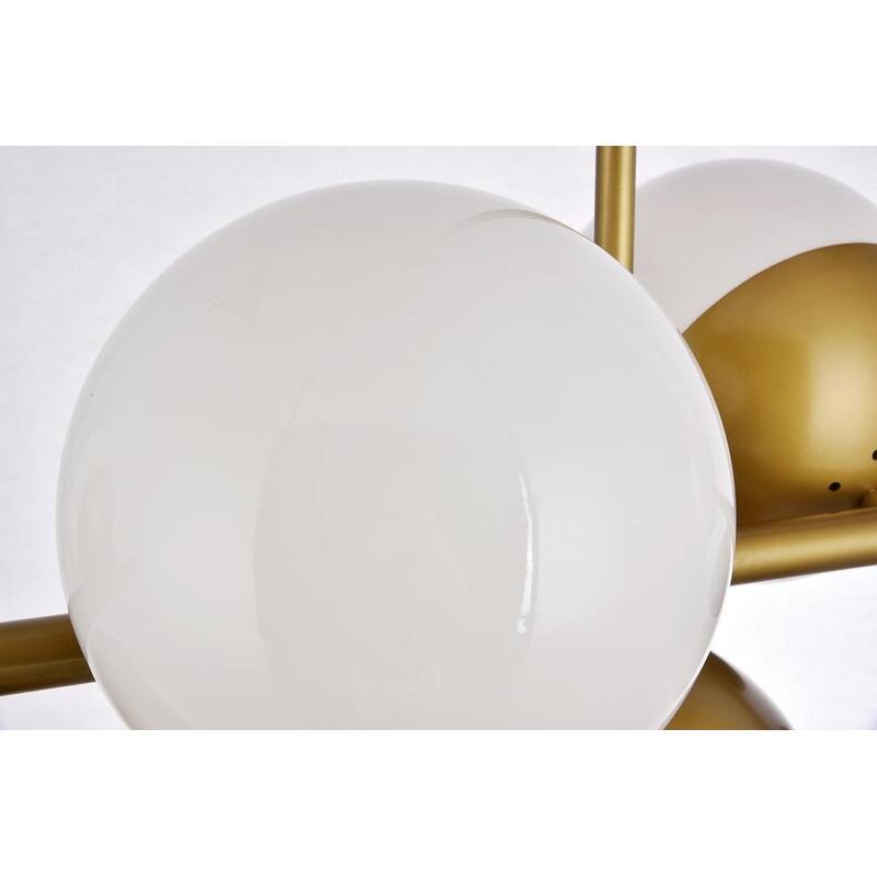 7-Light 43 inch Pendant with Frosted White Glass