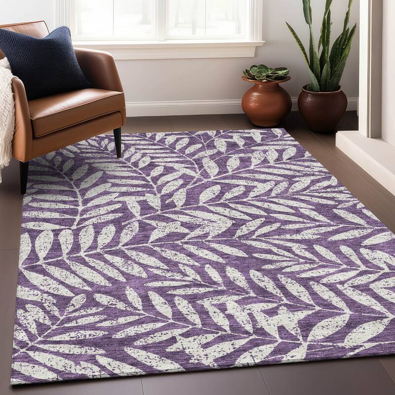 Premium Washable Super Soft Floral Jungle Mayfield Rug - Purple - 9' x 12'