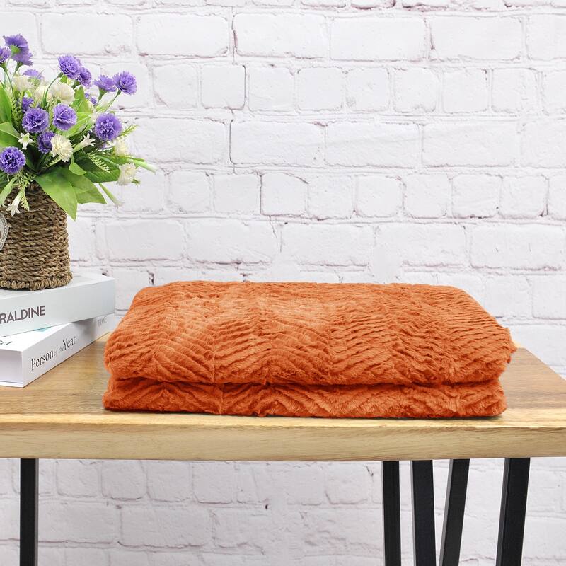 Herringbone FauxFur Throw, 50" x 60"
