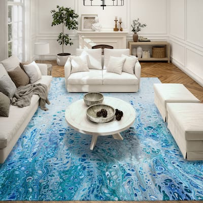 Addison Indoor/ Outdoor Karina Abstract Washable Area Rug