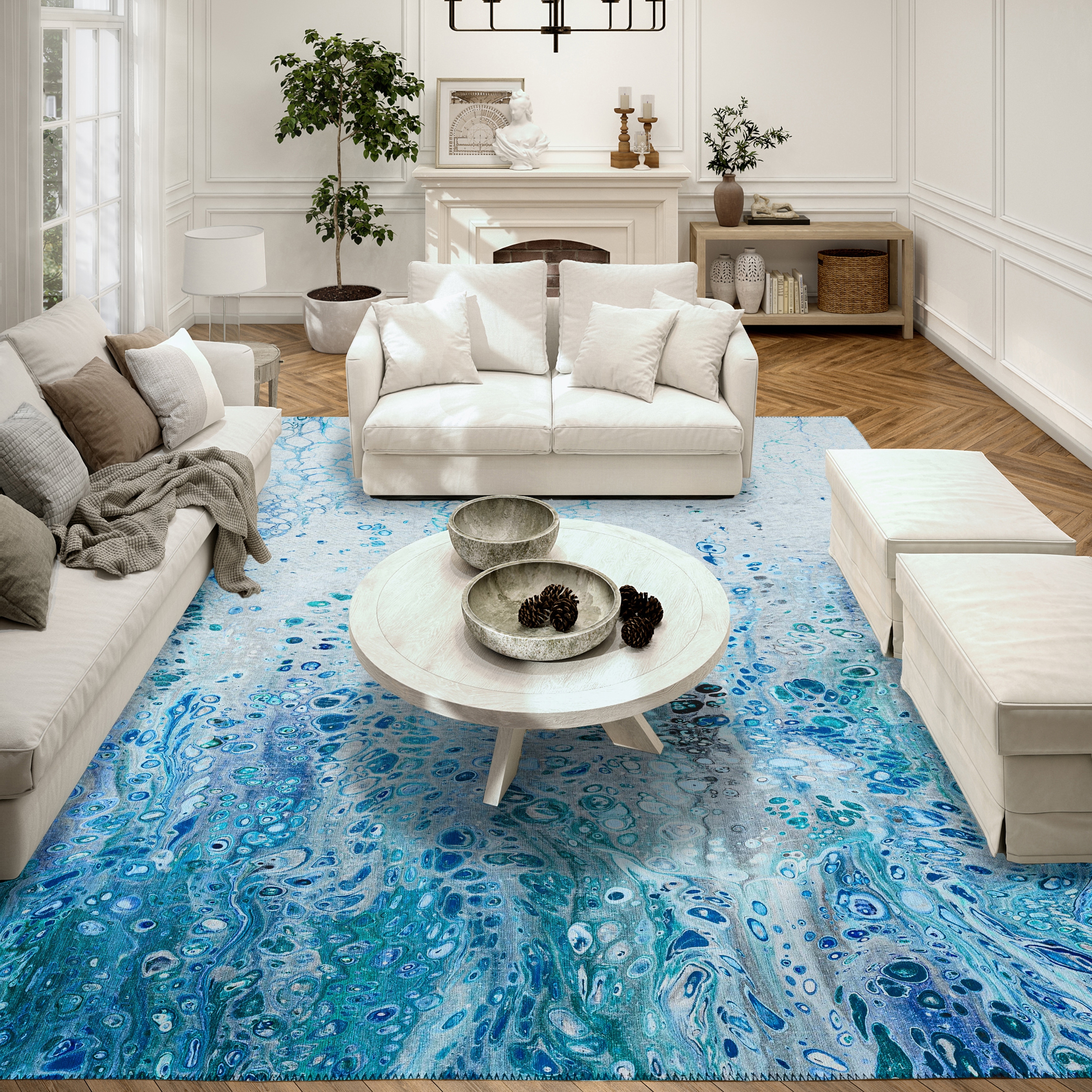 Addison Indoor/ Outdoor Karina Abstract Washable Area Rug