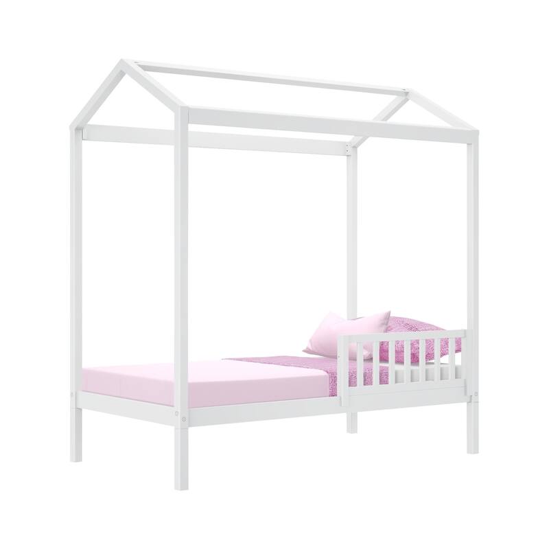 Max and Lily Twin House Bed with Guard Rail