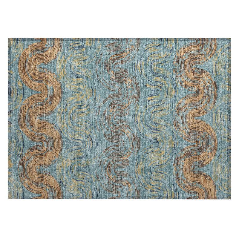 Machine Washable Indoor/ Outdoor Modern Ari Chantille Rug
