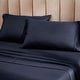 preview thumbnail 9 of 88, Superior Cotton Blend 1200 Thread Count Solid Deep Pocket Bed Sheet Set California King - Navy Blue