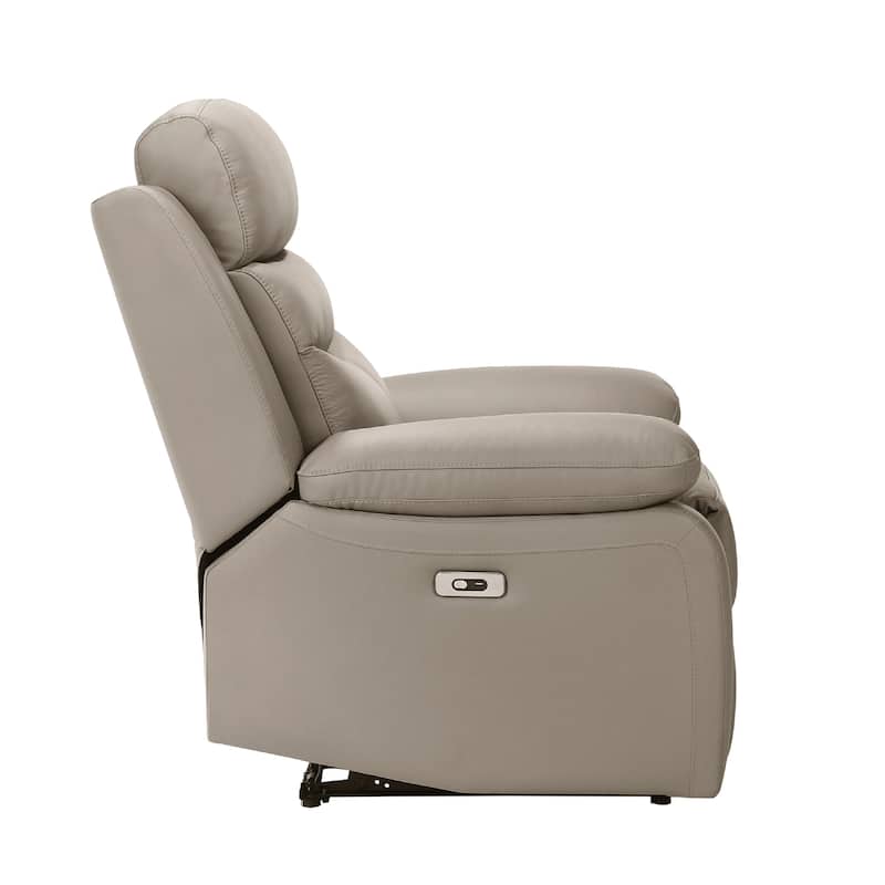Hanna Power Reclining Chair, Latte Brown Top Grain Leather, USB