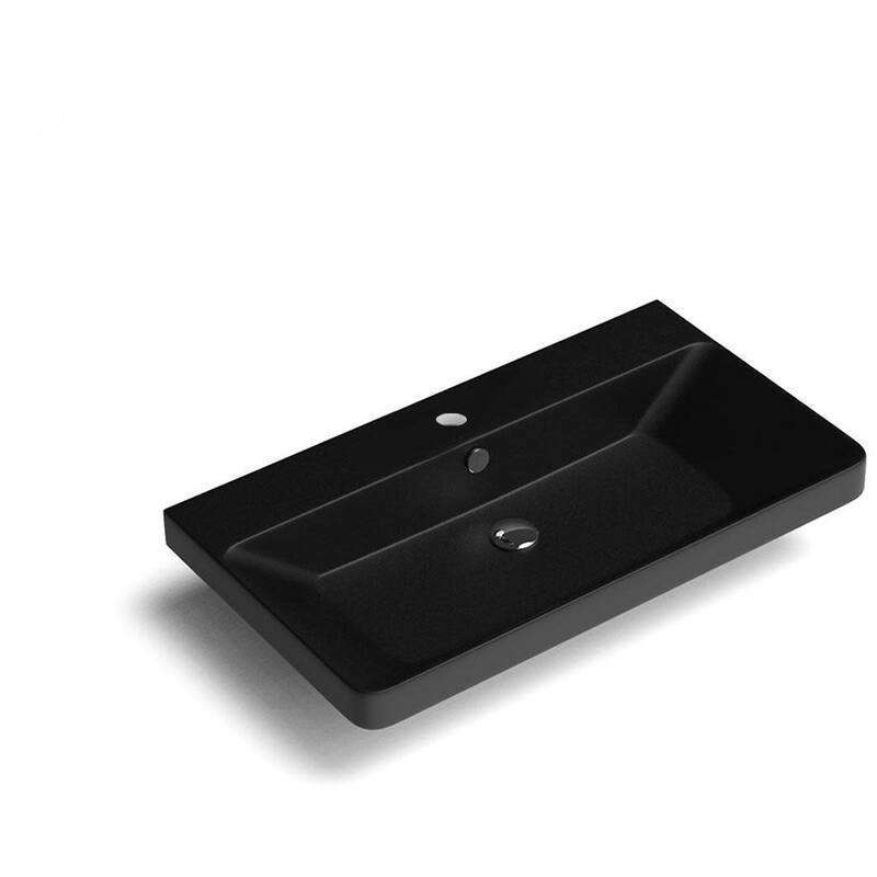 WS Bath Collections Luxury 80.01 Luxury 31-11/16" Rectangular Ceramic - Matte Black