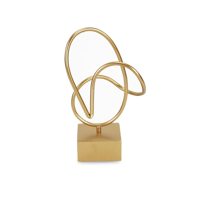 Cerulli Golden Metal Winding Abstract Table Decor - Gold
