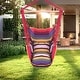 preview thumbnail 12 of 11, Distinctive Cotton Canvas Hanging Rope Chair with Pillows Rainbow