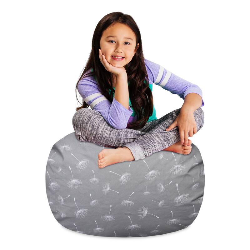 Kids Bean Bag Chair Cover Stuffed Animal Storage or Toy Organizer