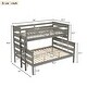 preview thumbnail 21 of 29, Wooden Low Bunk Bed with Ladder and Full Length Guardrails, Can be Convertible into 2 Platform Bedframe, for Kids Teens Bedroom