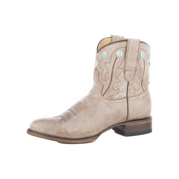 Ladies tan western ankle boots