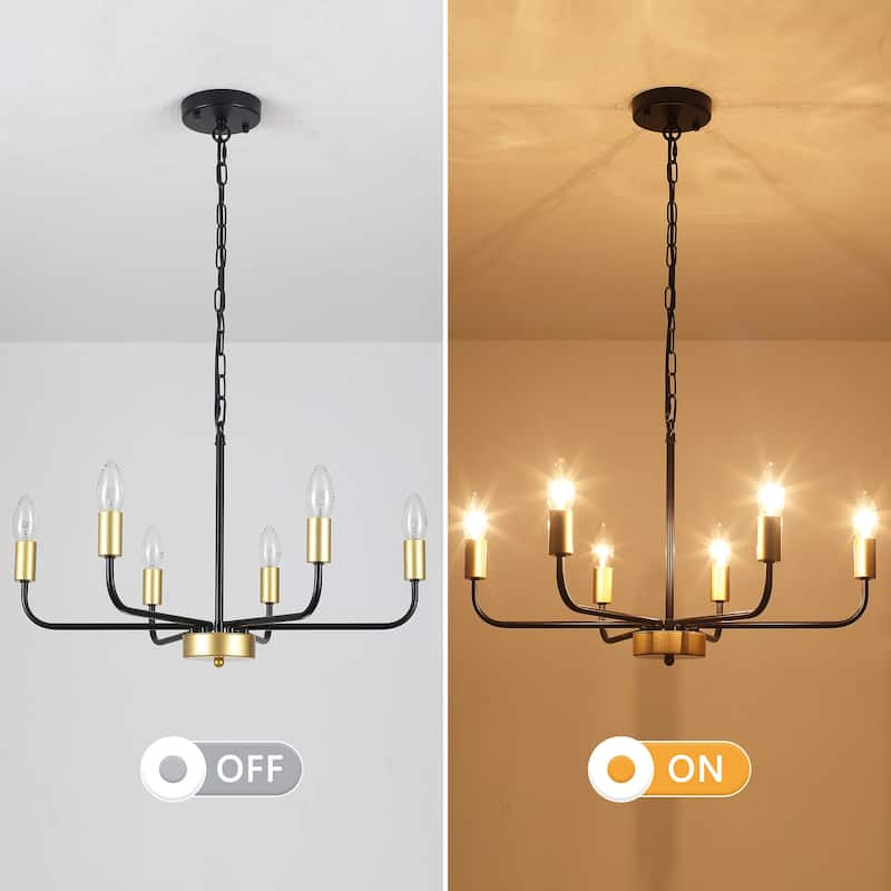 6-Light Rustic Industrial Modern Ceiling Pendant Light, Adjustable Hanging Lamp Fixtures for Dining Room Kitchen Bedroom