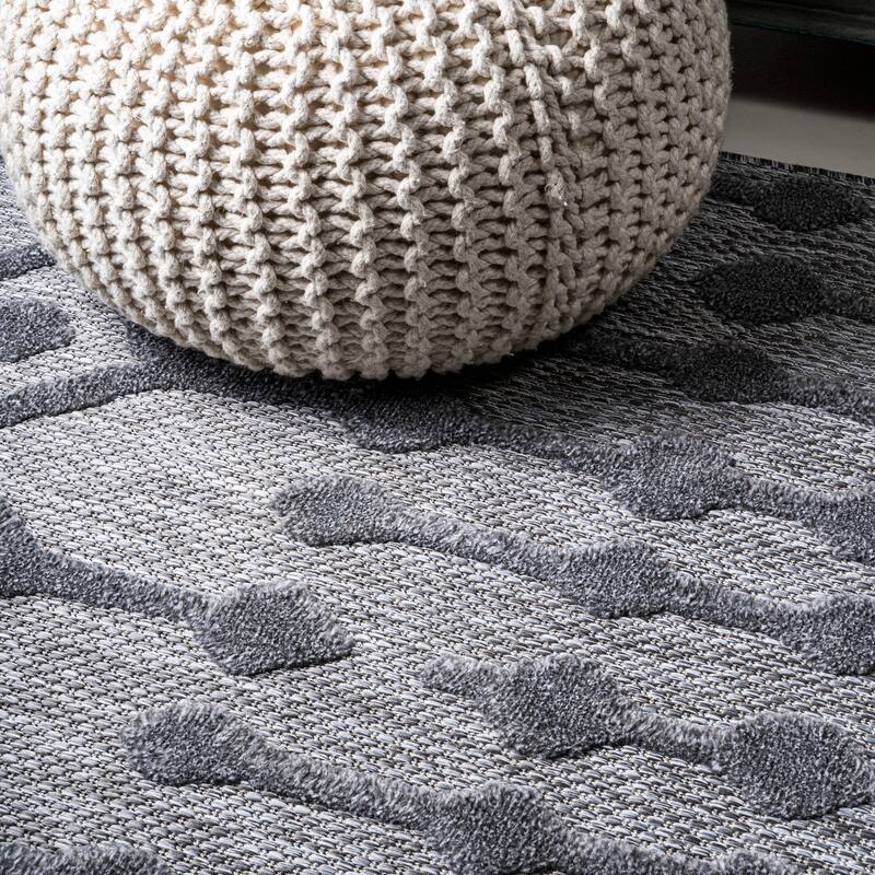 JONATHAN Y Portmany Moroccan Diamond Indoor/Outdoor Area Rug