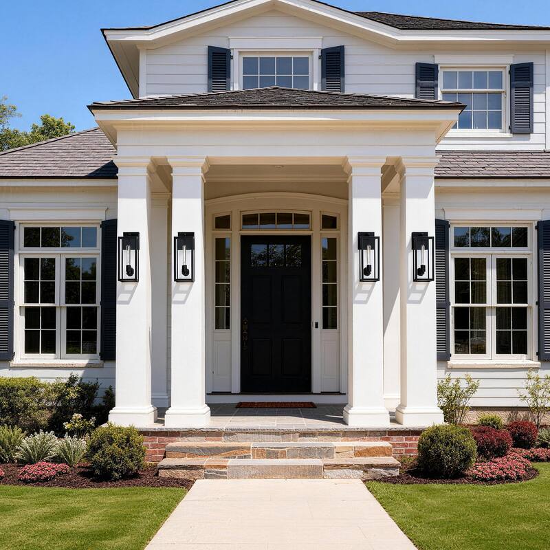 4-pack 1-light/2-light Metal Outdoor Wall Sconce Weather-resistant