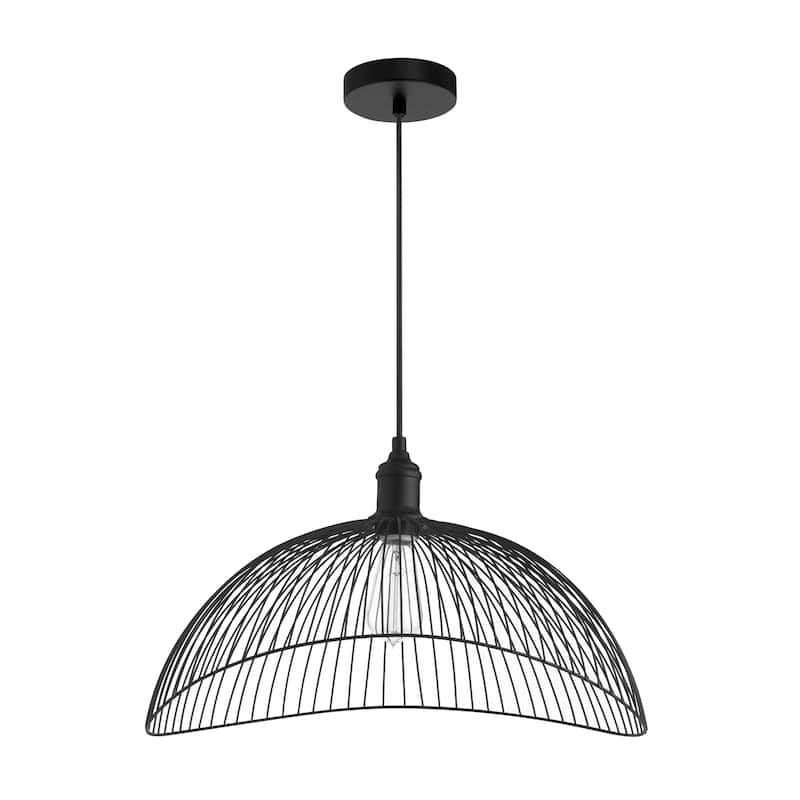 Sylvia River of Goods Metal Woven Curved Shade Double Hanging Pendant Light - 19.75" x 18.75" x 13.25/61.25"