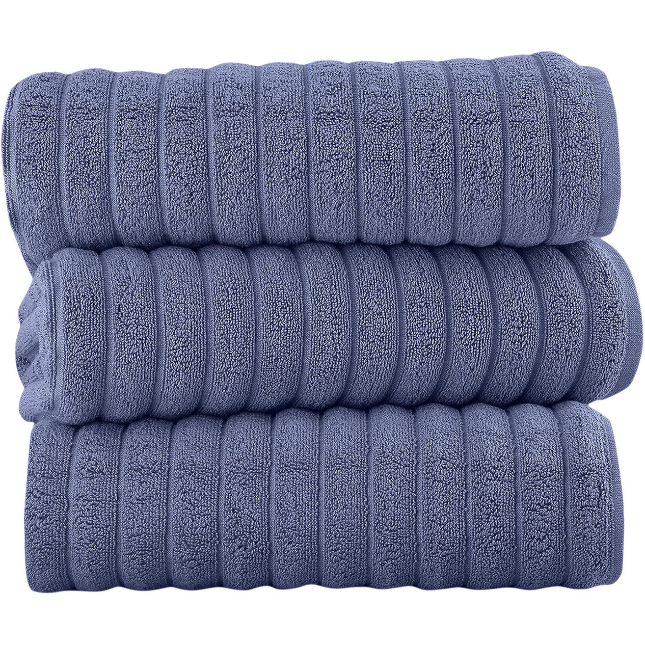 Classic Turkish Towels Plush Ribbed Cotton Luxurious Bath Sheets