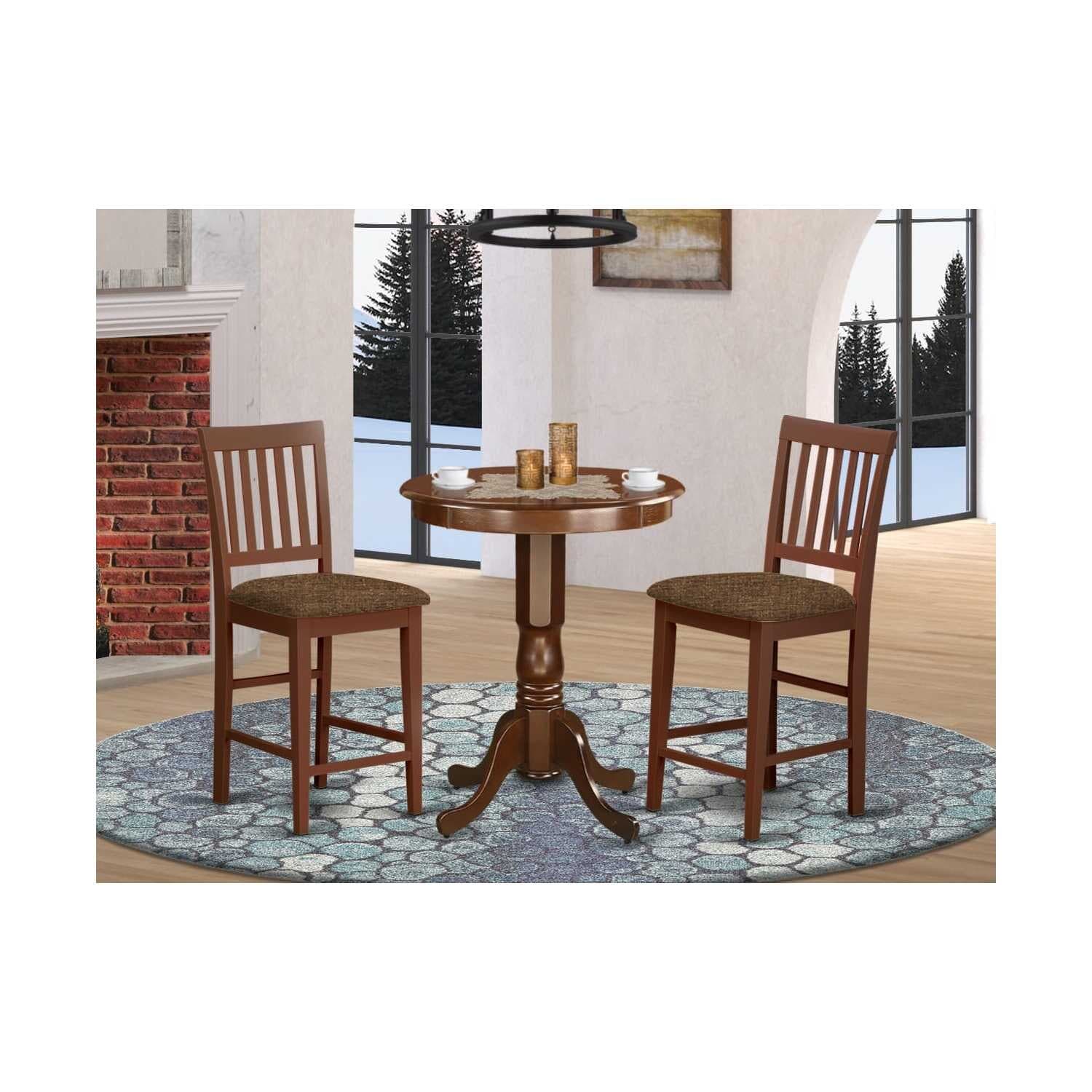 Counter Height Dining Set - 5 Piece Table & Chair Set - Modern Kitchen Table with Chairs - Buttermilk & Cherry