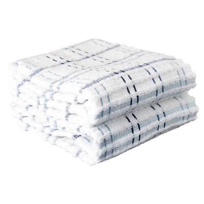 Royale Check Federal Blue Cotton Kitchen Towels (Set of 2)