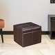 preview thumbnail 9 of 28, Adeco Bonded Leather Contrast Stitch Square Storage Ottoman Footstool