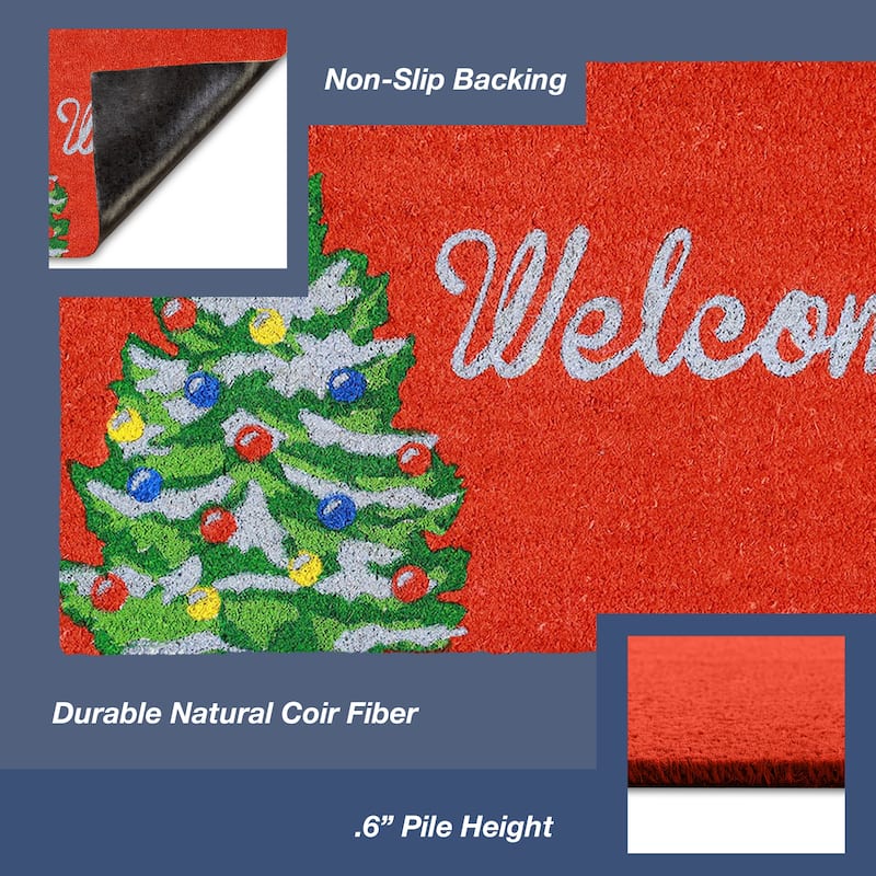 Liora Manne Christmas Greetings Coir Welcome Door Mat (1'6" x 2'6")