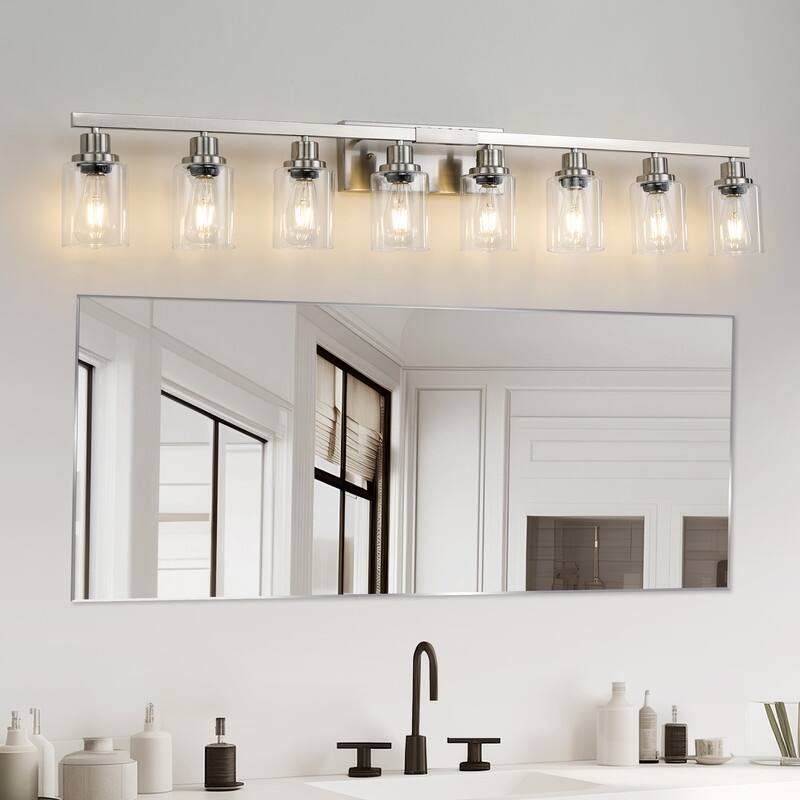 Bathroom Vanity Light With Clear Glass Shades For Vanity Mirror, Bathroom, Or Hallway