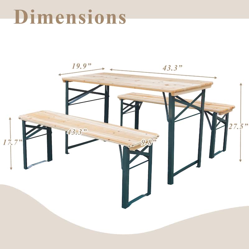 Erommy Metal Folding Outdoor Dining Table, Premium Rectangle Patio Dining Set for Backyard, Porch, Lawn, and Garden