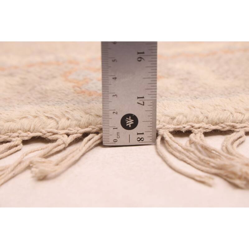 ECARPETGALLERY Hand-knotted Royal Oushak Ivory Wool Rug - 7'9 x 7'7