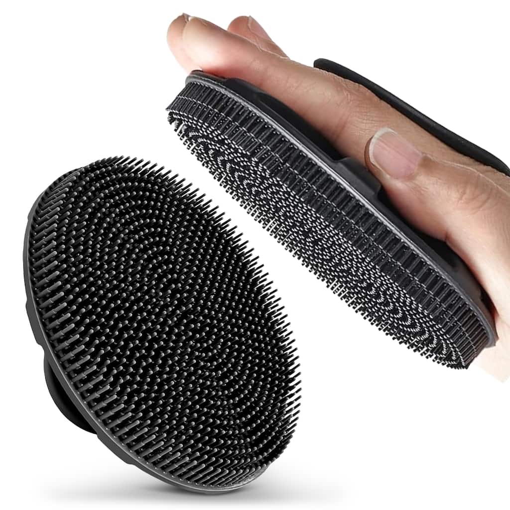 Cheer Collection Silicone Body Scrubber With Soft Bristles And Hanging Hole