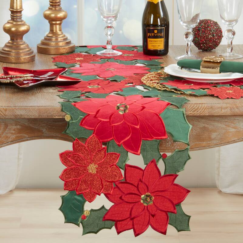 Poinsettia Table Runner - 14"x72"