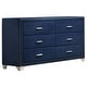 preview thumbnail 7 of 20, Melody Modern Classic 6-drawer Upholstered Bedroom Dresser Dresser (Pacific Blue)