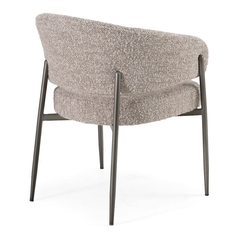 Modrest Thomas Modern Grey Fabric & Pewter Dining Chair