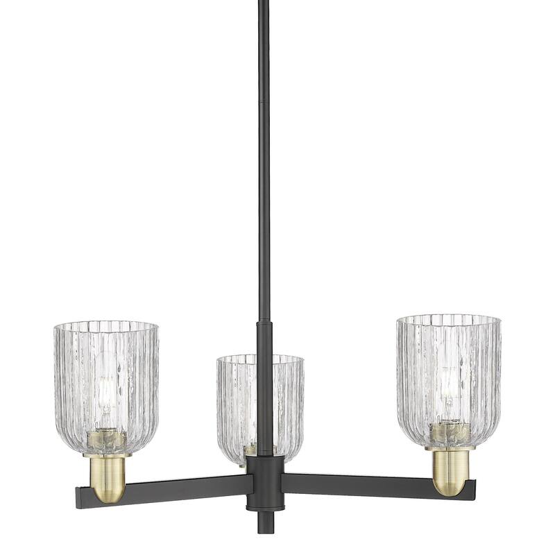Innovations Lighting 716-3CR-9-18 Bridal Veil Chandelier Bridal Veil 3 - Black Antique Brass / Clear