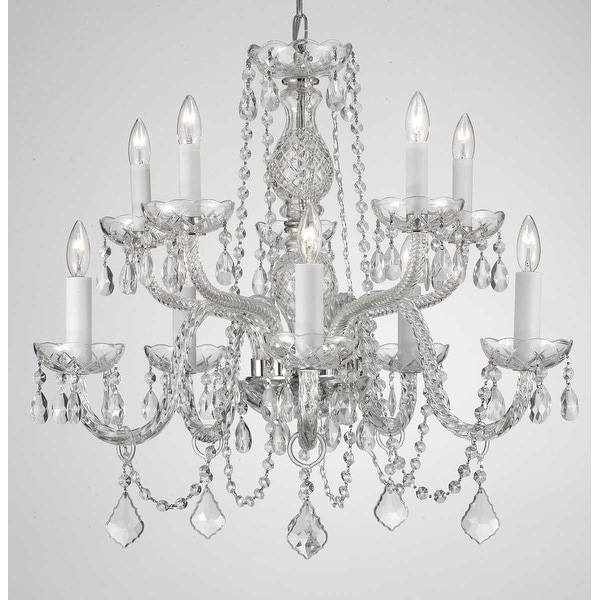 Swag Plug In Swarovski Crystal Trimmed Chandelier With 10 Lights
