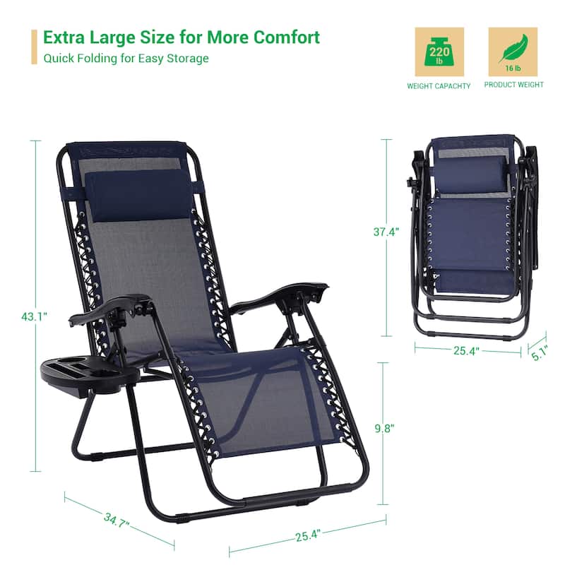 LIVOOSUN Zero Gravity Patio Chairs (Set of 2)