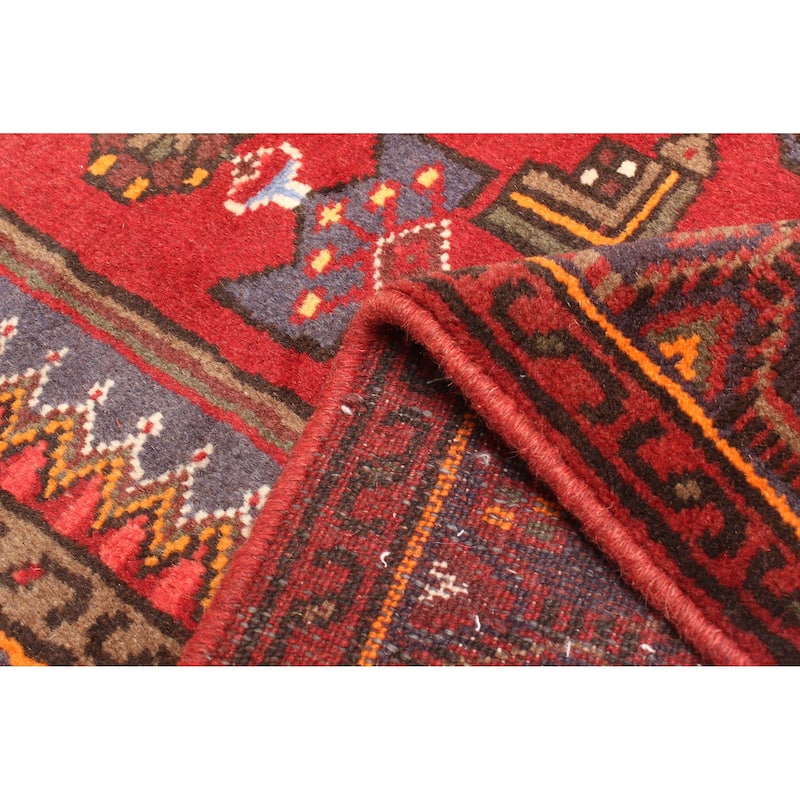 ECARPETGALLERY Hand-knotted Andelz Red Wool Rug - 4'3 x 6'4