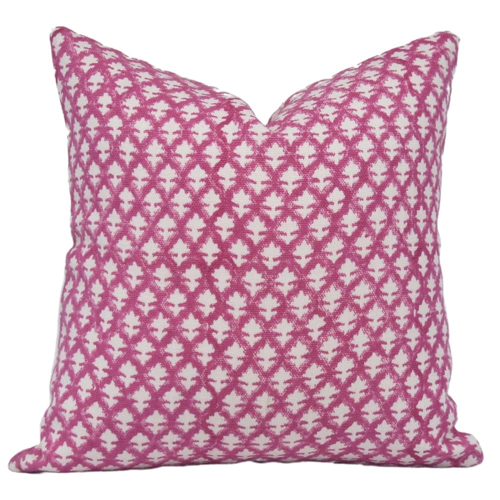 Fabdivine Floral Pillow Cover Heavy Linen Block Print for Living or Bed Room Chair Home Decor