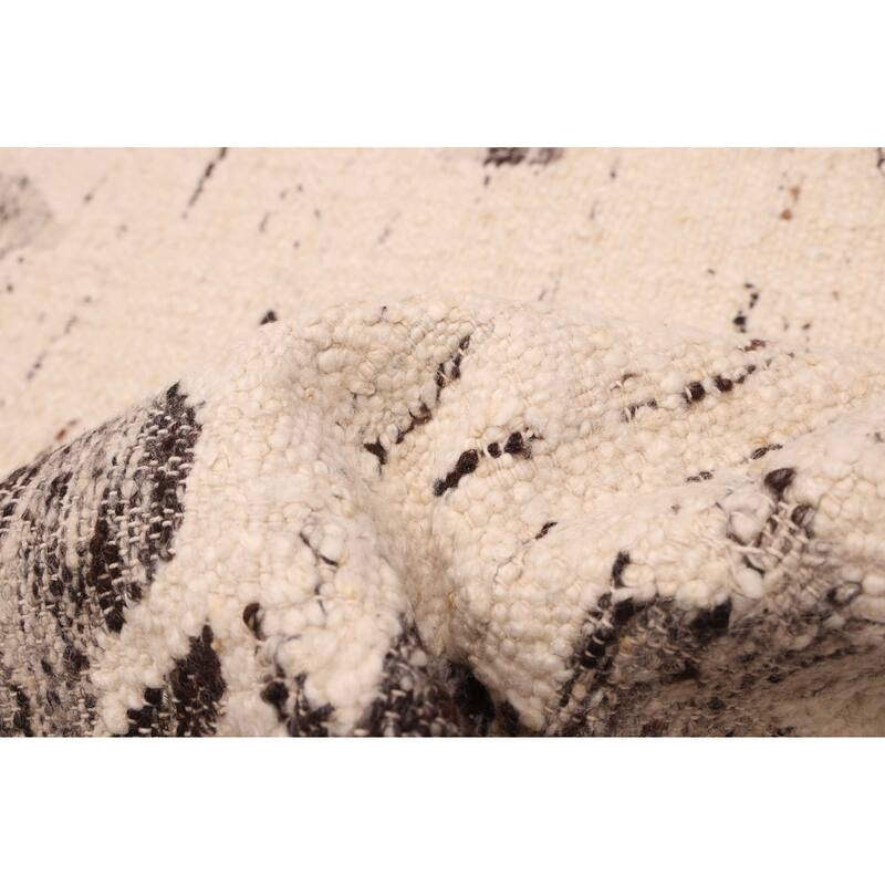 ECARPETGALLERY Hand Woven Looma Cream Wool Rug - 8'3 x 10'3