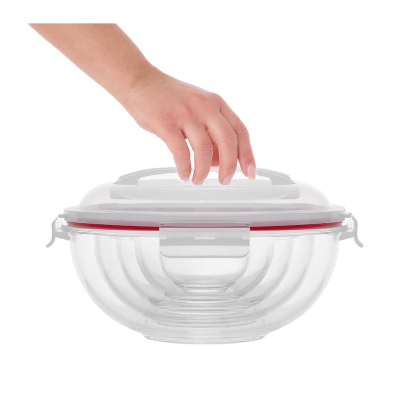 JoyFul Glass Mixing Bowl Set with Airtight Lids - Set of 5 - 6 oz, 16.5 oz , 33.5 oz, 67.5 oz , 118 oz