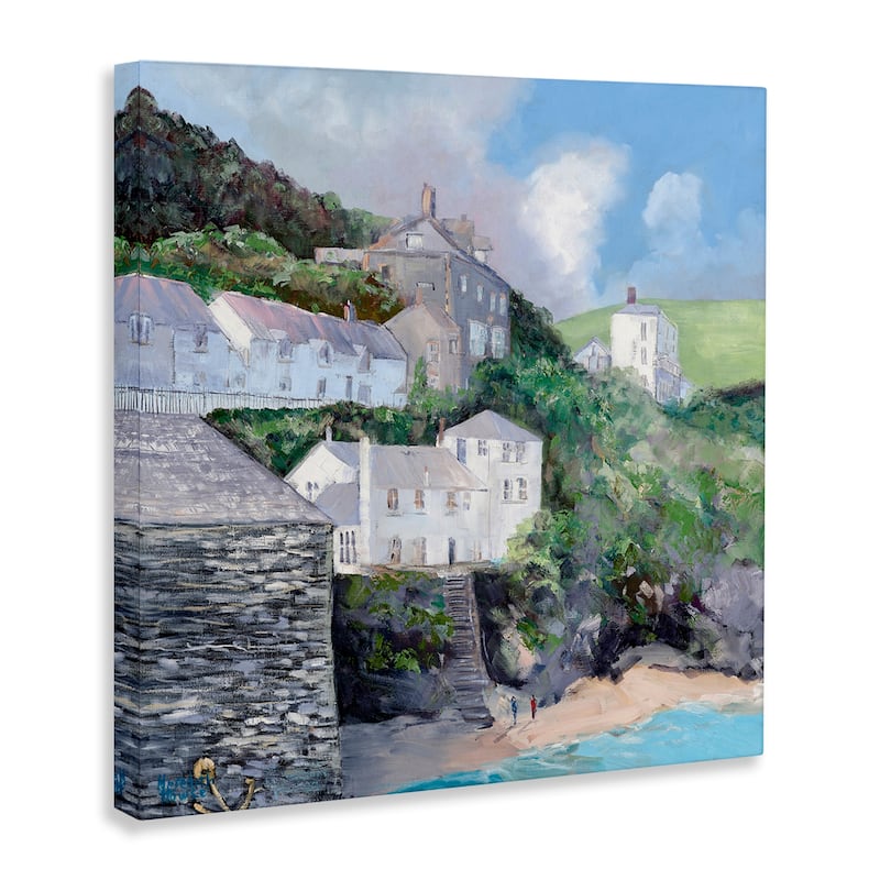 Stupell Coastal Village Beach Canvas Wall Art Design By Meredith Howse
