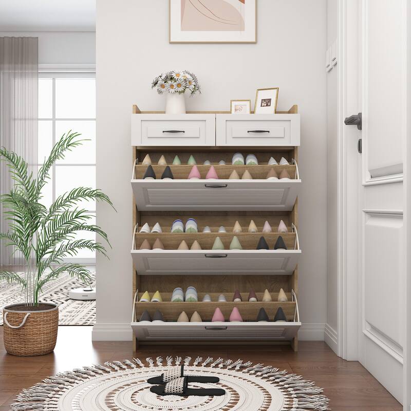 shoe cabinet with 3 doors 2 drawers,large space for storage