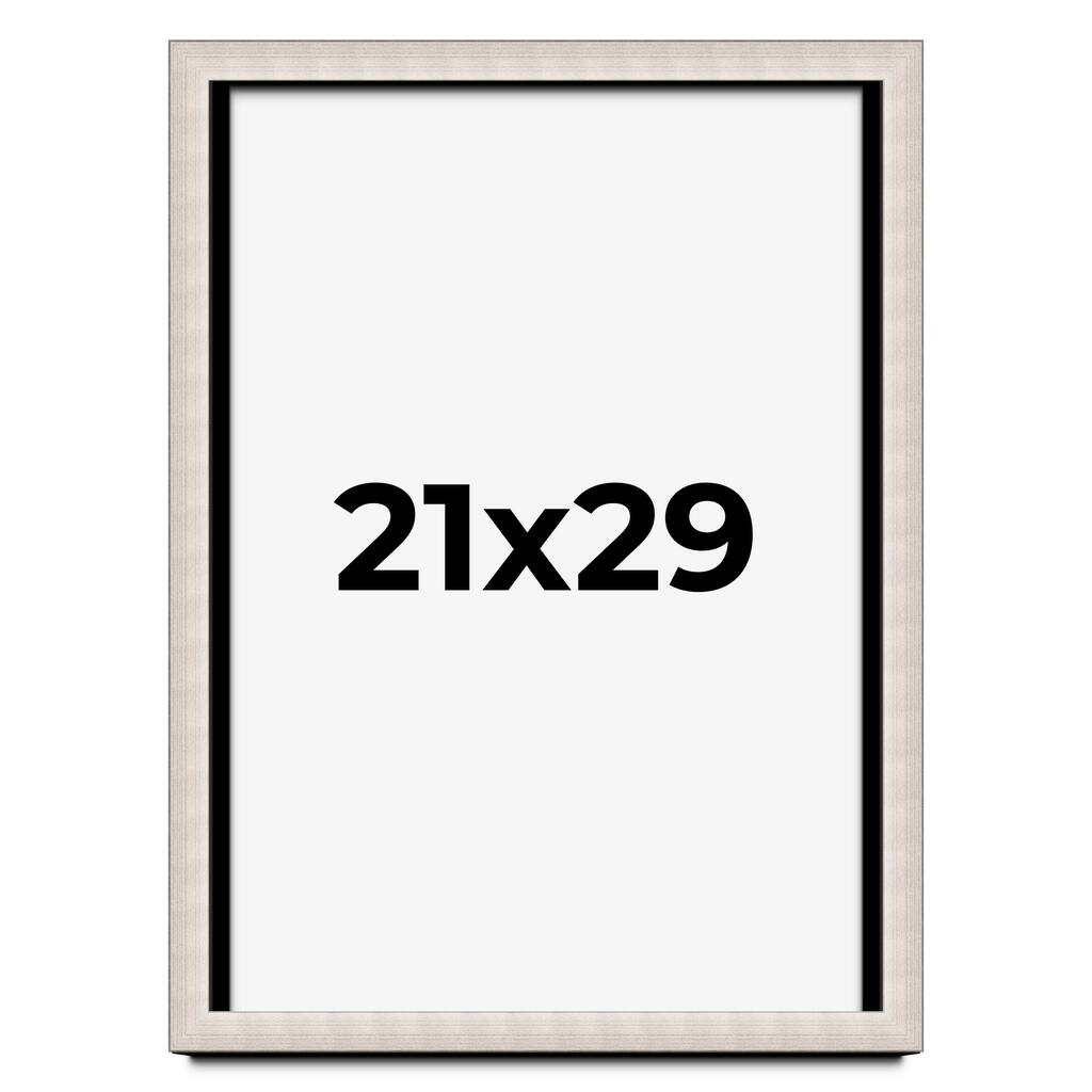 21x29 Shadow Box Frame Silver Real Wood Contemporary Shadowbox Display Frame UV Acrylic Front Acid Free Backing and Hardware
