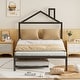 preview thumbnail 28 of 52, Metal Platform Bed,House-Shaped Headboard Design,twin size trundle
