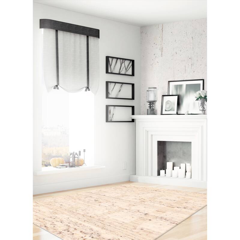 ECARPETGALLERY Hand-knotted Tangier Cream Wool Rug - 5'1 x 8'0