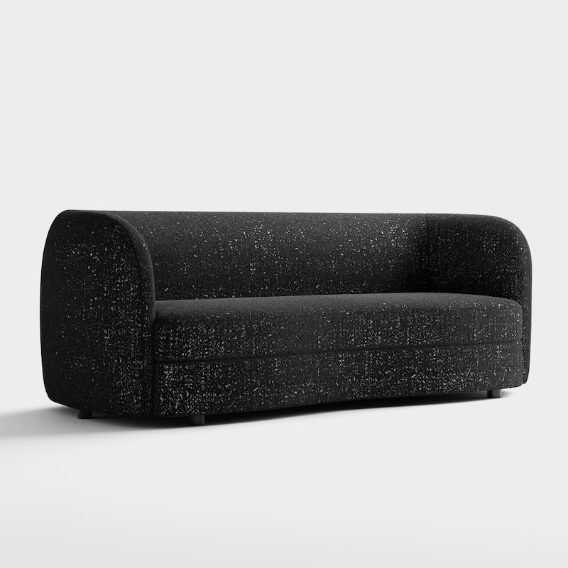 Furniture of America Ophelia Modern Curved Arms Boucle Sofa Set with Round Wooden Legs, 2-Piece or 3-Piece Options