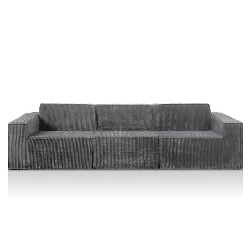 Furniture of America Navir Modern 3-Piece Chenille Foam Modular Sofa